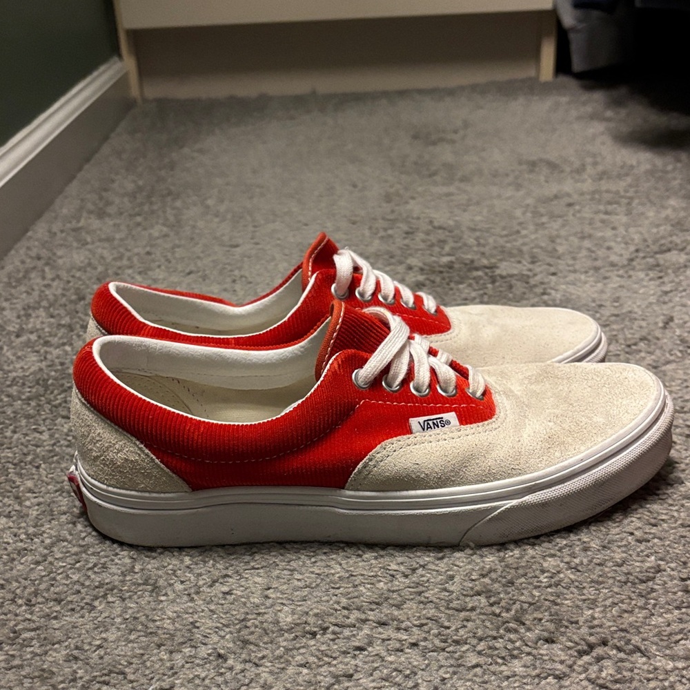 Vans Men's Red and Cream Sneakers